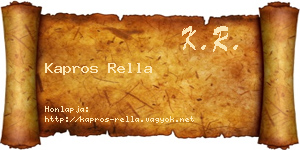 Kapros Rella névjegykártya